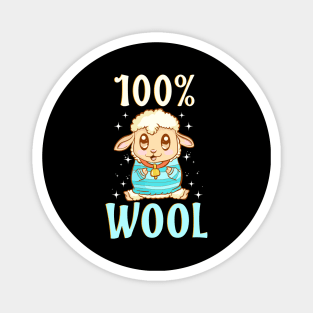 Cute & Funny 100% Wool Sheeps Are 100 Percent Wool Magnet